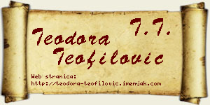 Teodora Teofilović vizit kartica